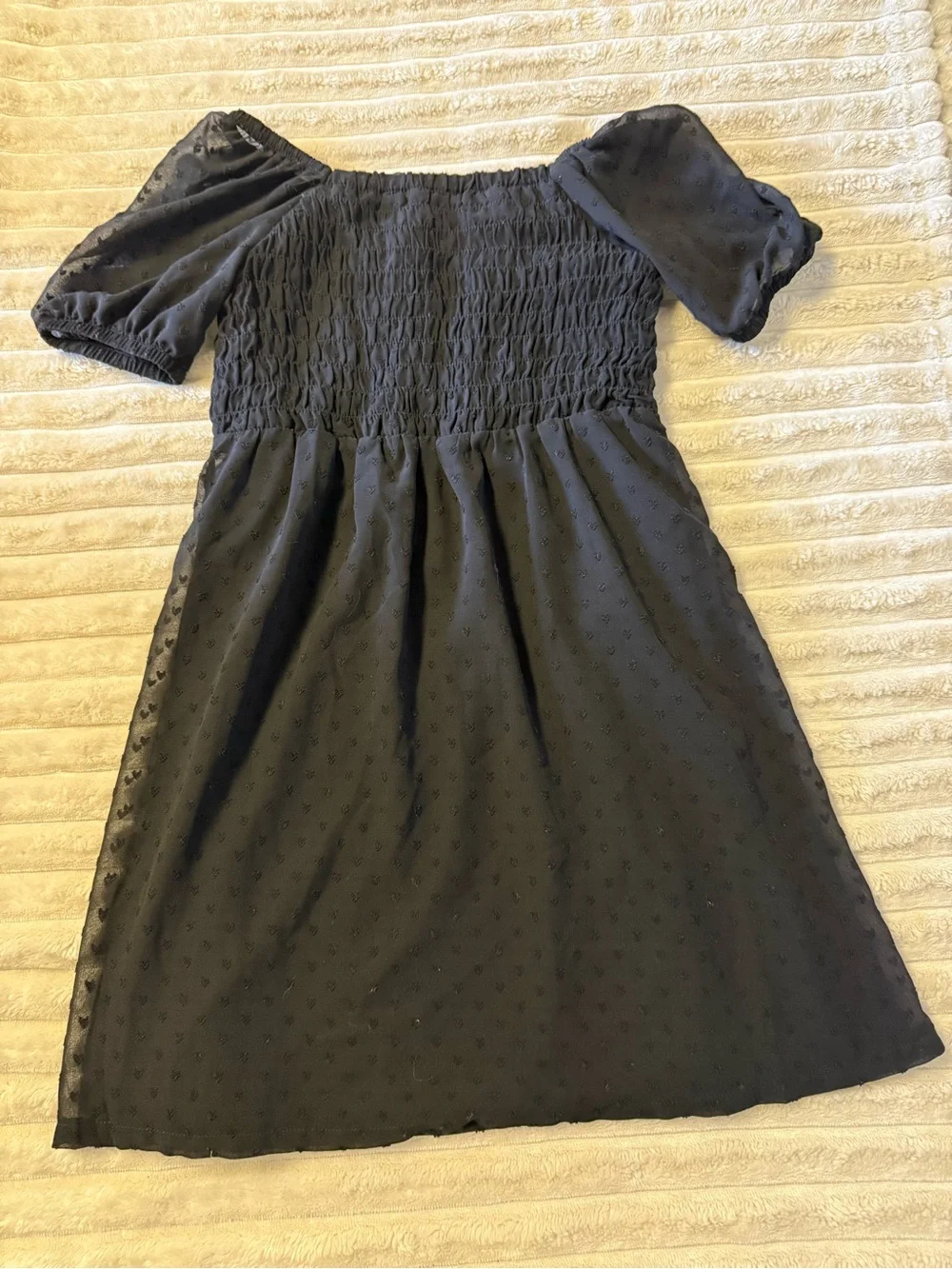 Old Navy Black Smocked Off-Shoulder Dress